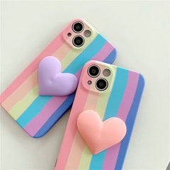 Funda para iPhone con rayas arcoíris pastel