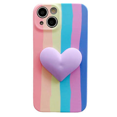 Funda para iPhone con rayas arcoíris pastel