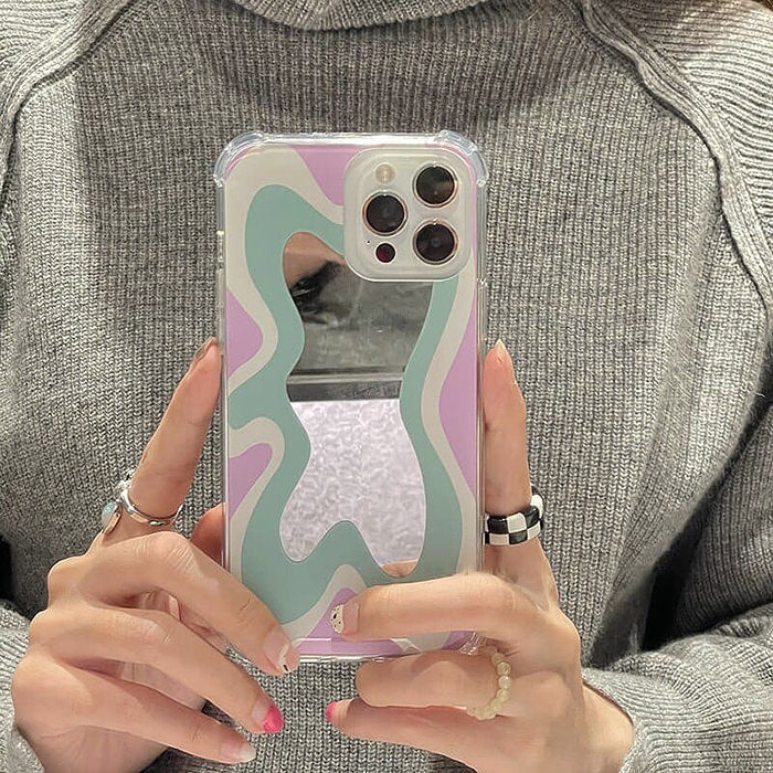 Funda para iPhone con ondas pastel 