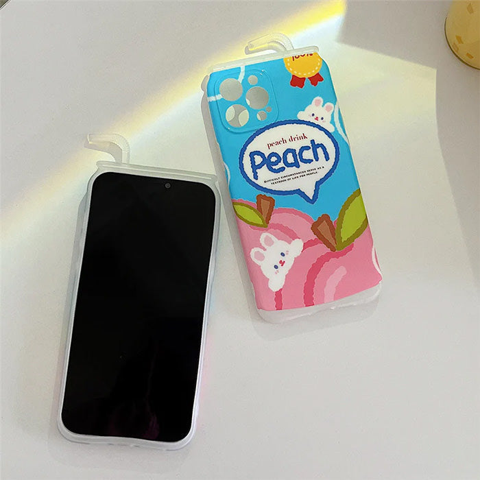 Funda para iPhone con bebida de melocotón