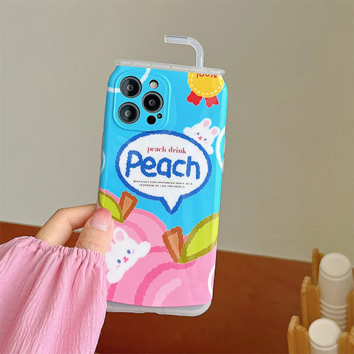 Funda para iPhone con bebida de melocotón