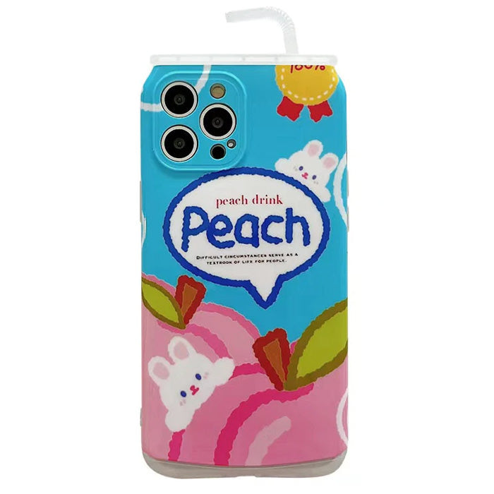 Funda para iPhone con bebida de melocotón