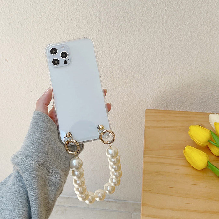 Funda para iPhone con cadena de perlas