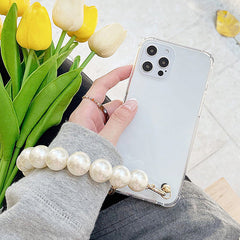 Funda para iPhone con cadena de perlas