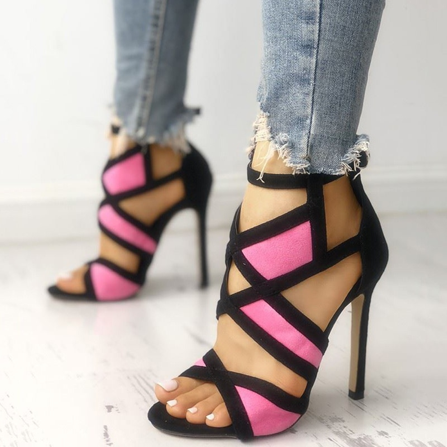 High Heel Ankle Strap Sandals