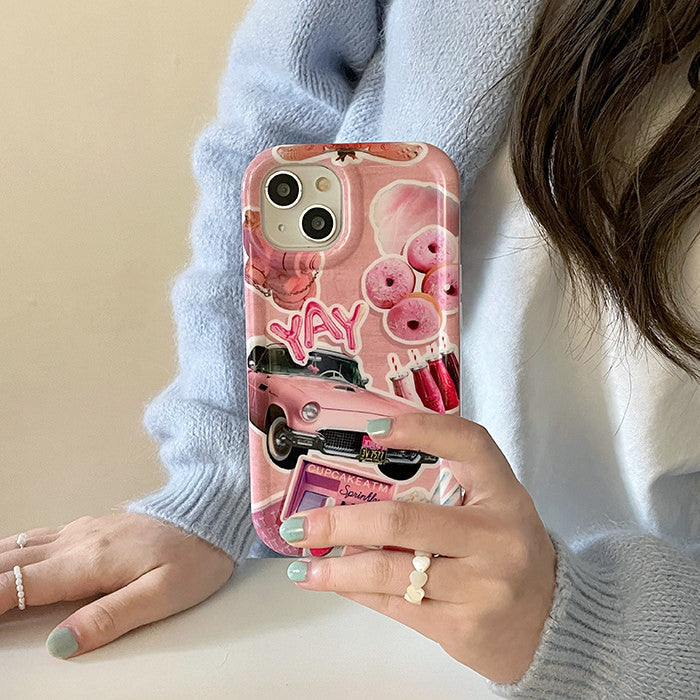 Funda estética rosa para iPhone