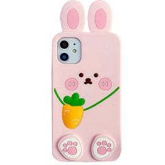 Funda para iPhone con conejito rosa