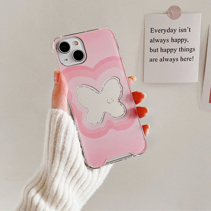 Funda para iPhone con mariposa rosa