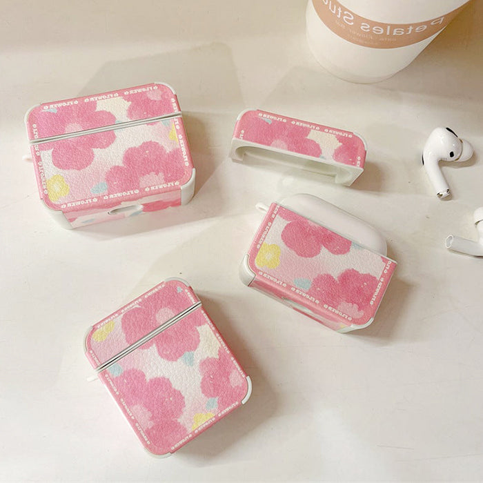 Pink Floral Paint Airpods Case