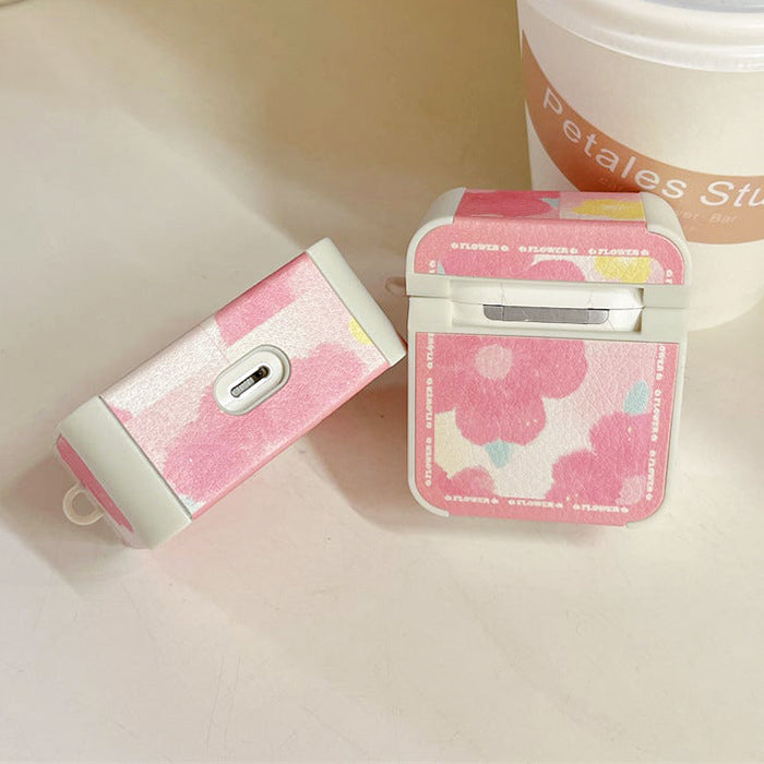 Estuche para Airpods con pintura floral rosa