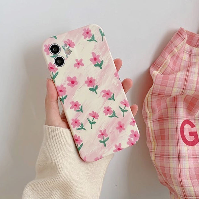 Funda floral rosa para iPhone