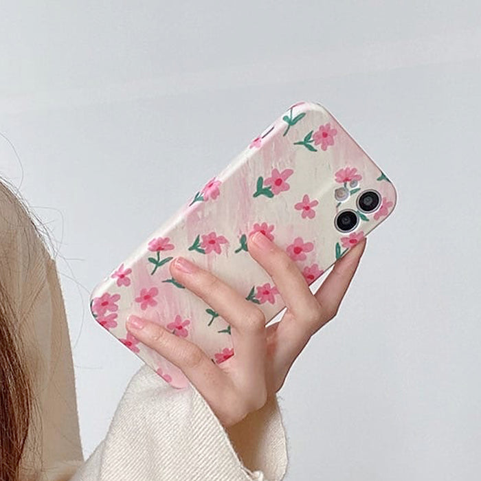 Funda floral rosa para iPhone