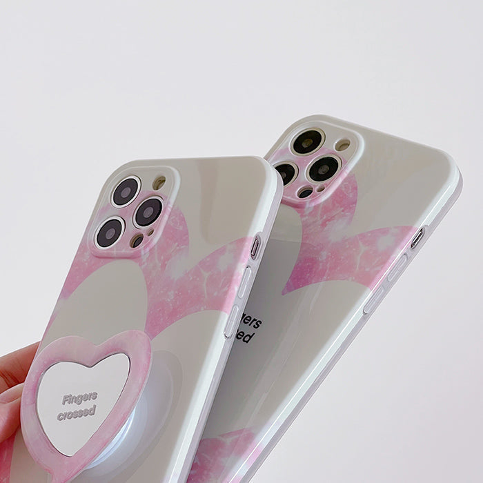 Funda para iPhone con corazón rosa