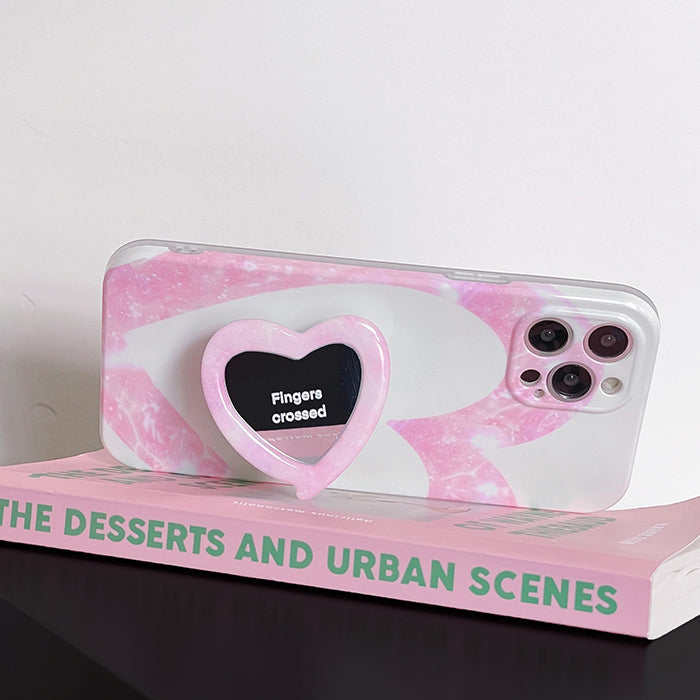 Funda para iPhone con corazón rosa