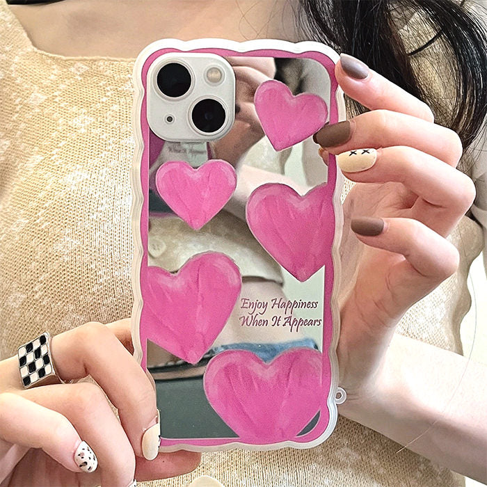 Funda para iPhone con corazones rosas