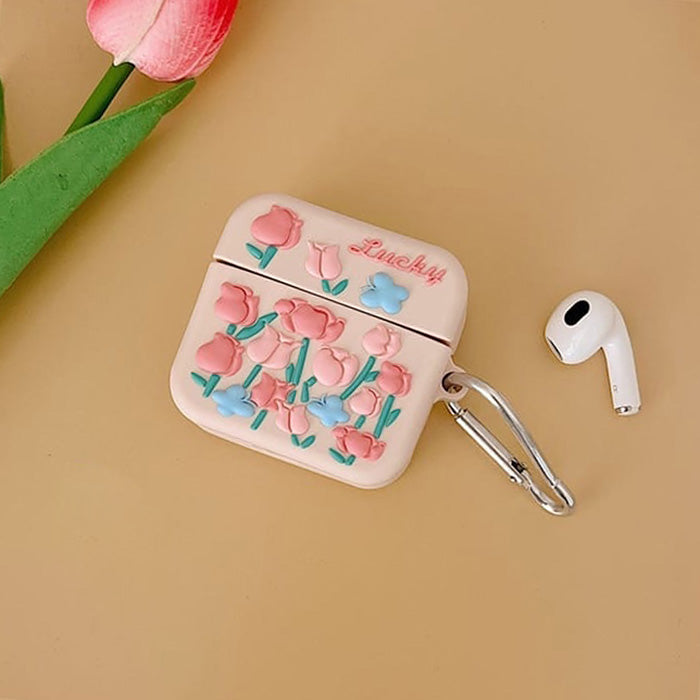 Estuche para AirPods con rosas rosas