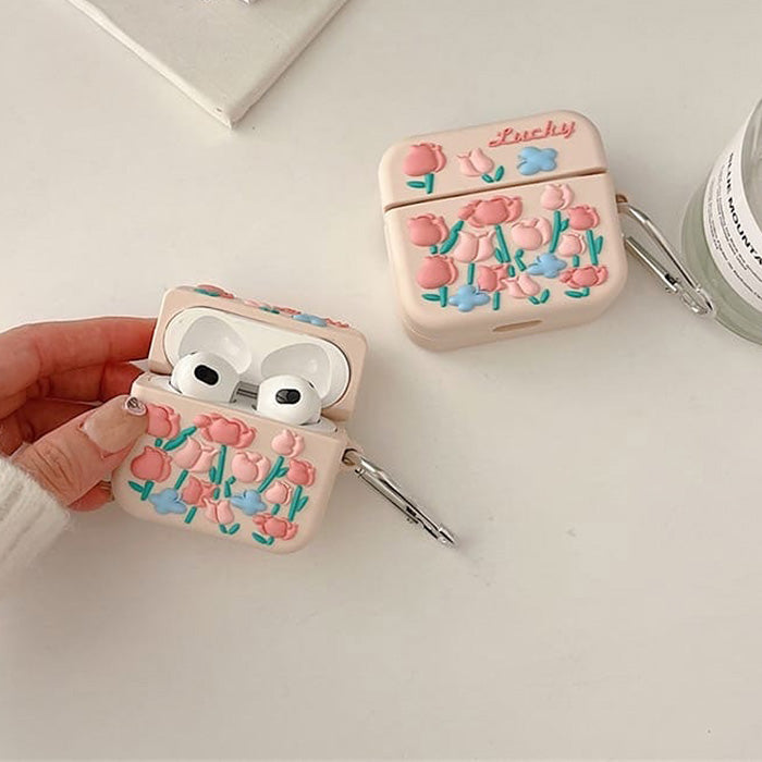 Estuche para AirPods con rosas rosas