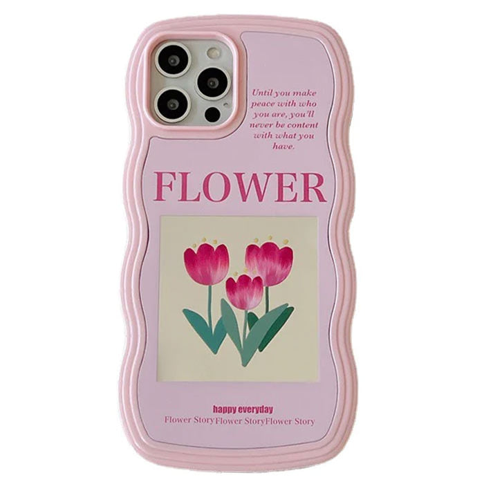 Funda para iPhone con tulipanes rosas