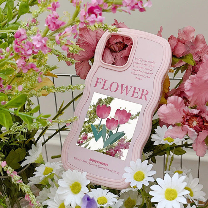 Funda para iPhone con tulipanes rosas