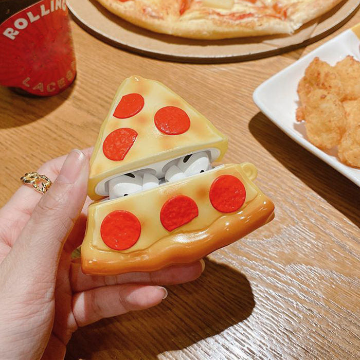 Estuche para AirPods con diseño de pizza 