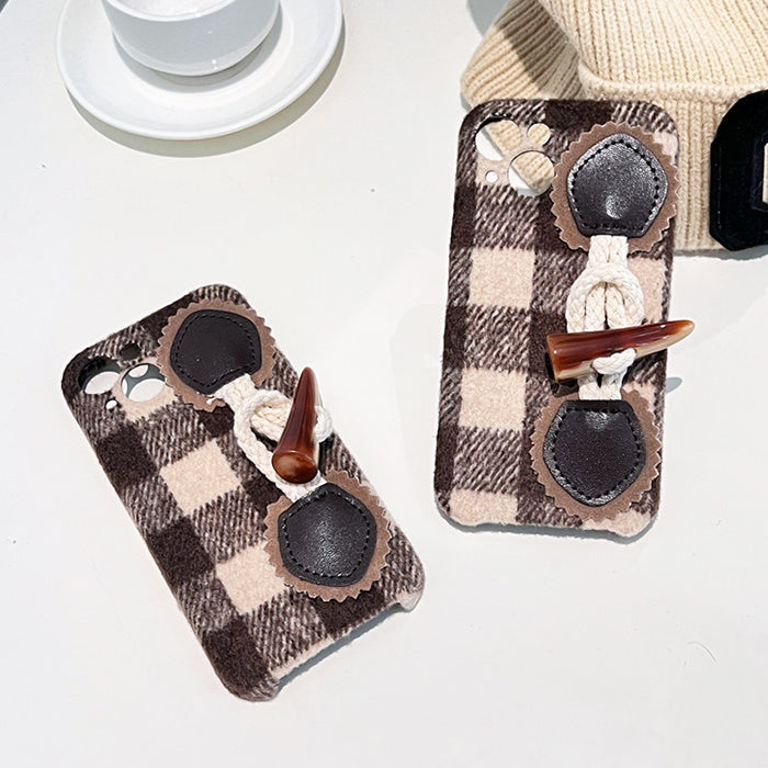 Funda para iPhone con hebilla a cuadros