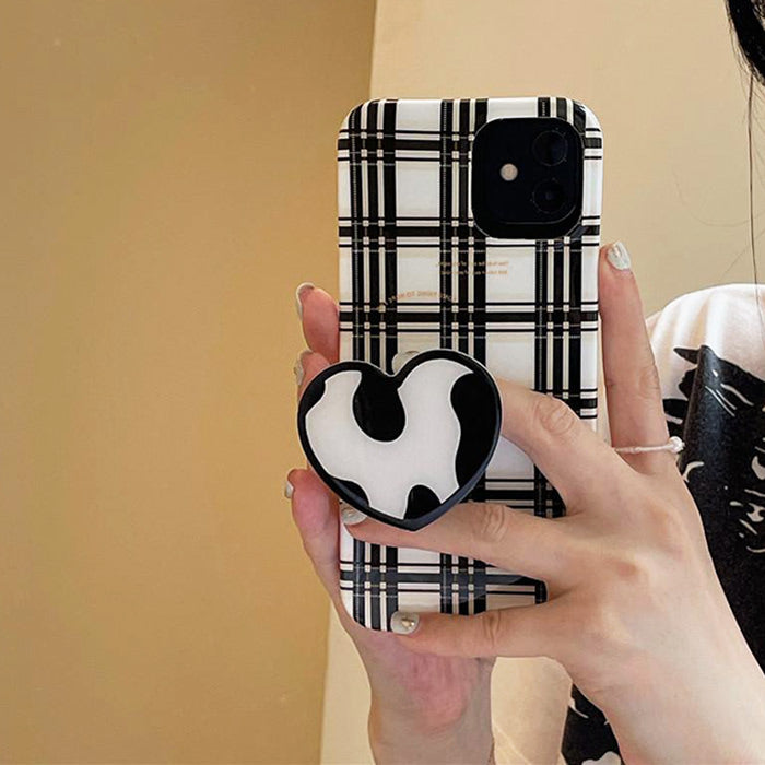 Funda para iPhone con diseño de corazón a cuadros 