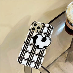 Funda para iPhone con diseño de corazón a cuadros 