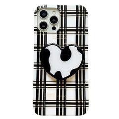 Funda para iPhone con diseño de corazón a cuadros 