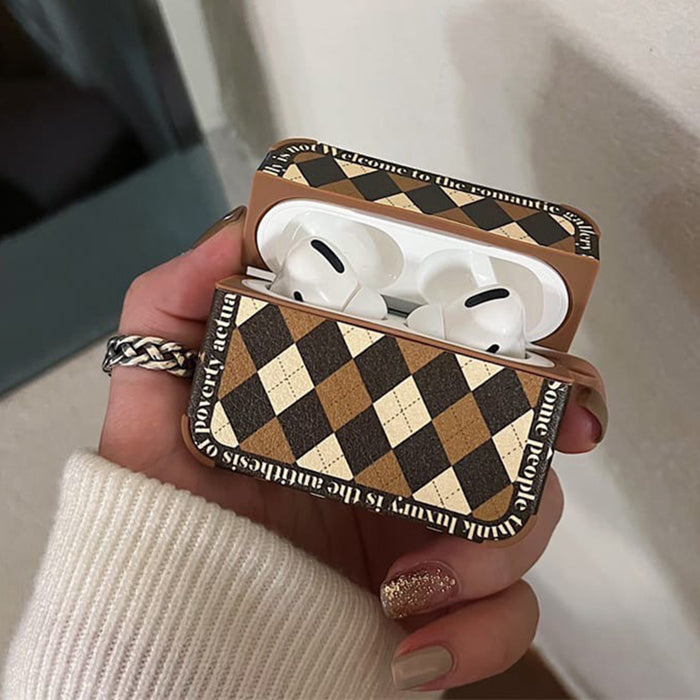 Estuche para AirPods con estampado de cuadros