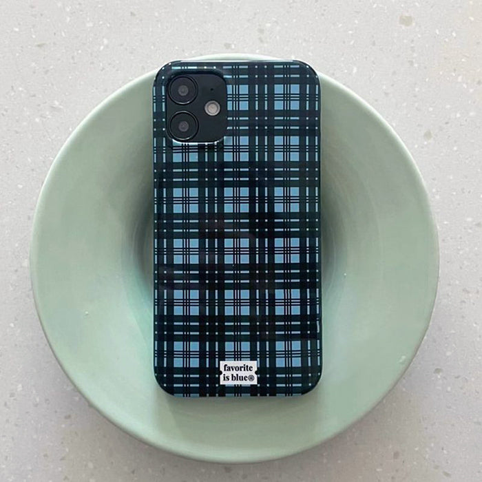 Preppy Blue Plaid iPhone Case