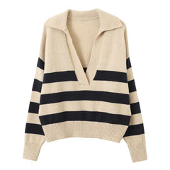 Jersey de rayas con cuello preppy