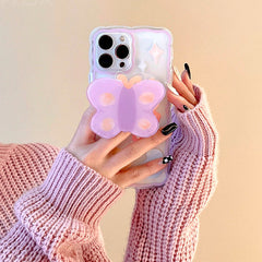 Funda para iPhone con diseño de mariposa morada