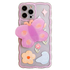 Funda para iPhone con diseño de mariposa morada