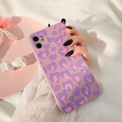 Funda para iPhone con estampado de leopardo morado