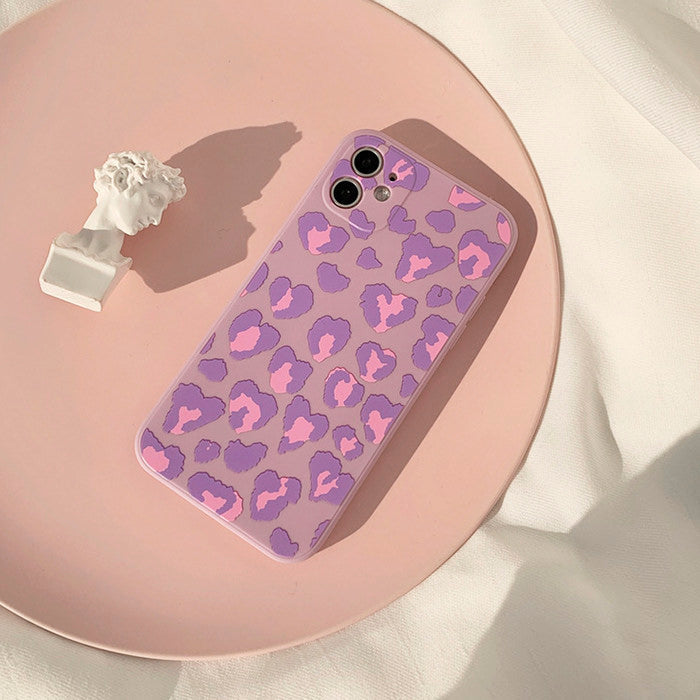 Funda para iPhone con estampado de leopardo morado