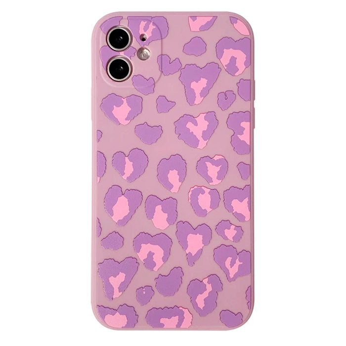 Funda para iPhone con estampado de leopardo morado