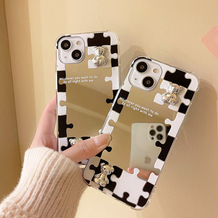 Funda para iPhone con espejo de rompecabezas