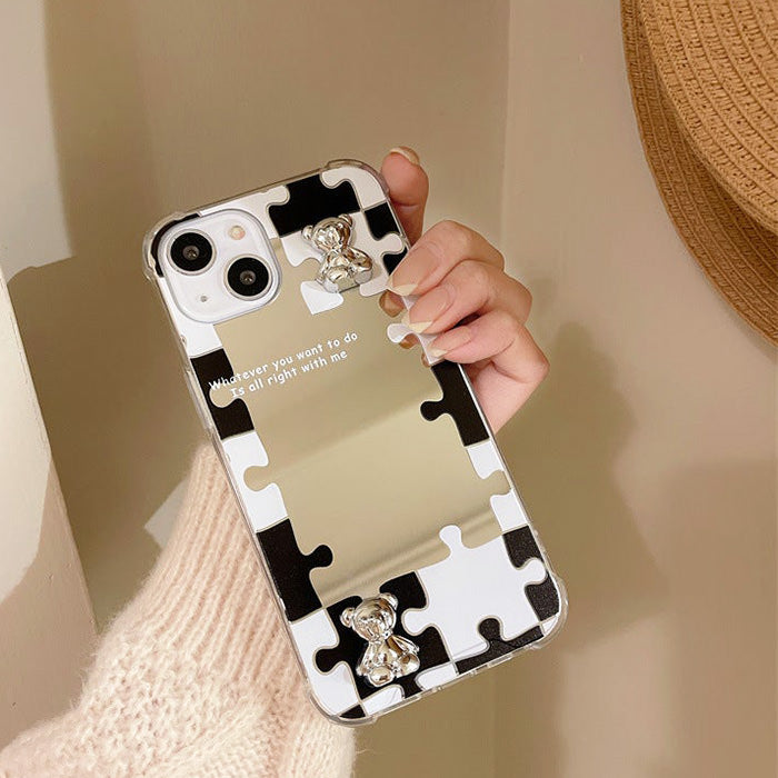 Funda para iPhone con espejo de rompecabezas