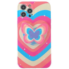 Funda para iPhone con mariposa arcoíris