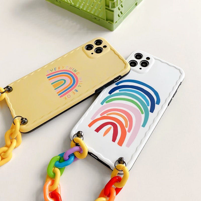 Funda para iPhone con cadena de arcoíris 