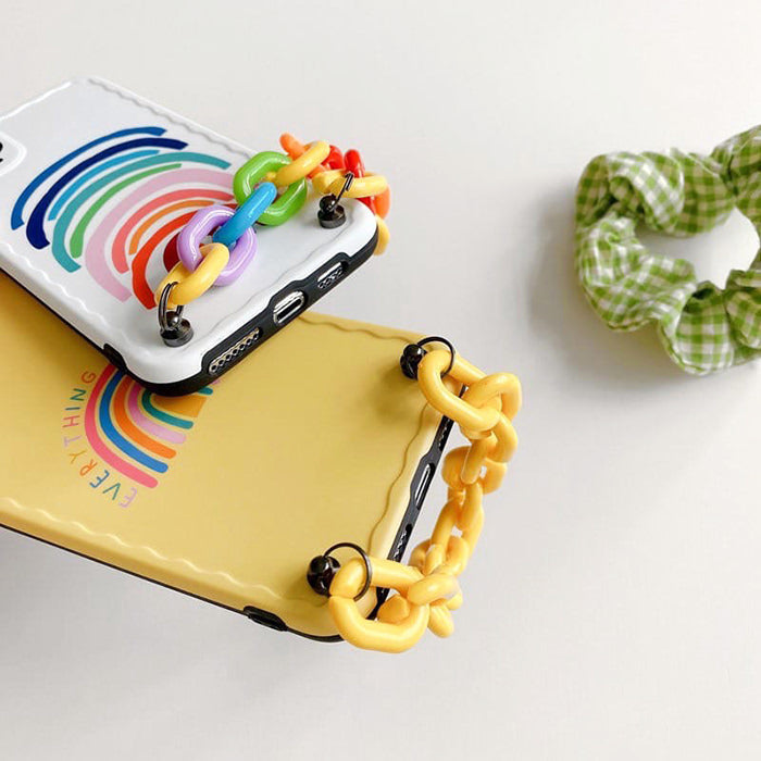 Funda para iPhone con cadena de arcoíris 