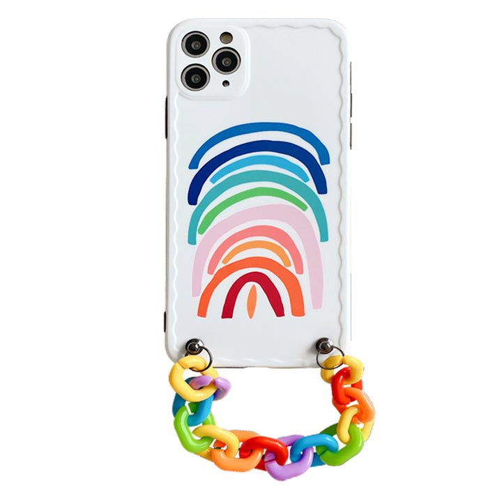 Funda para iPhone con cadena de arcoíris 