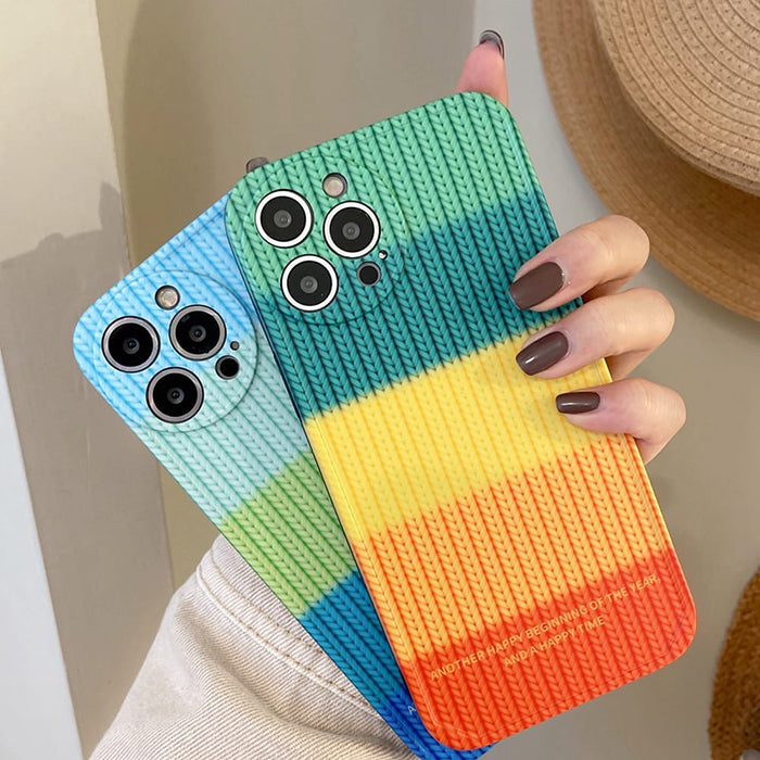 Rainbow Crochet iPhone Case