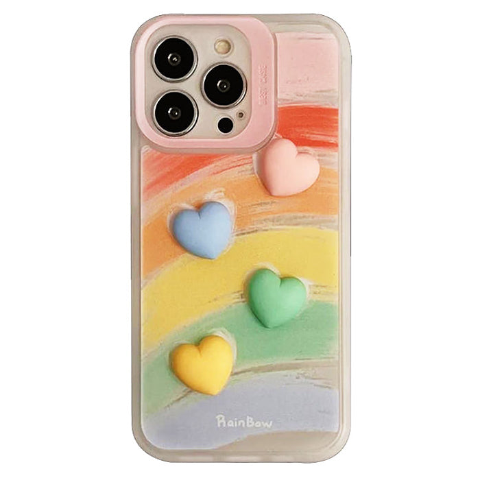 Funda para iPhone con corazón de arcoíris