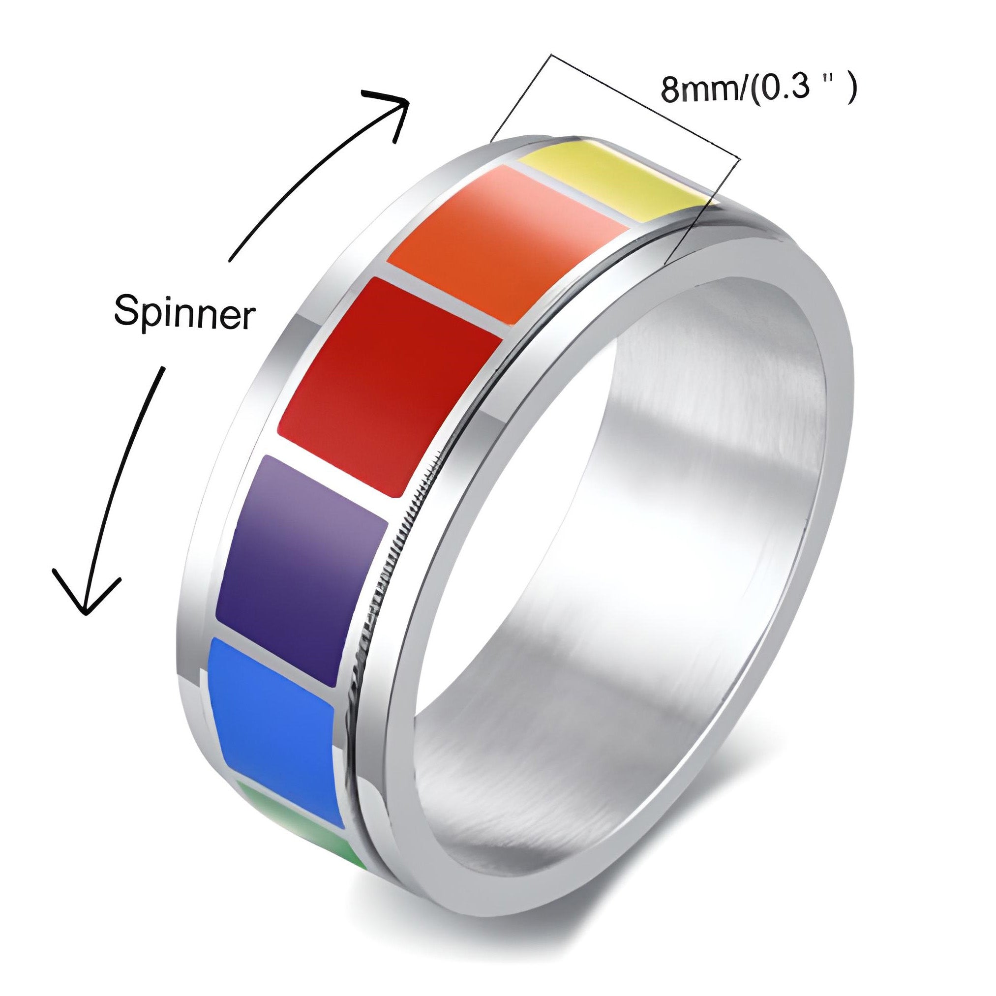 Rainbow Spinner Ring