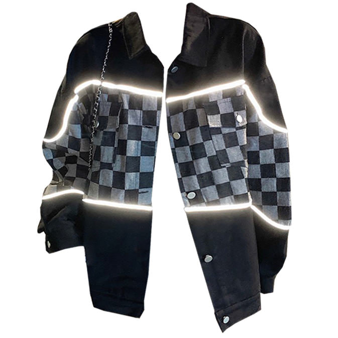 Chaqueta reflectante a cuadros