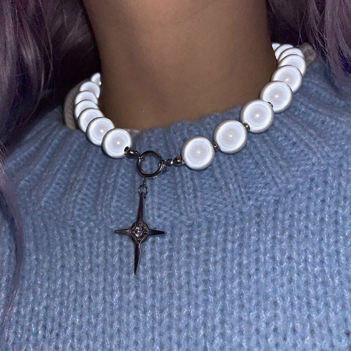 Reflective Pearl Necklace