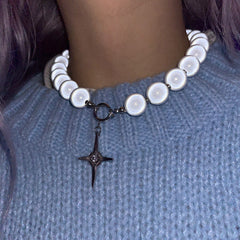 Reflective Pearl Necklace