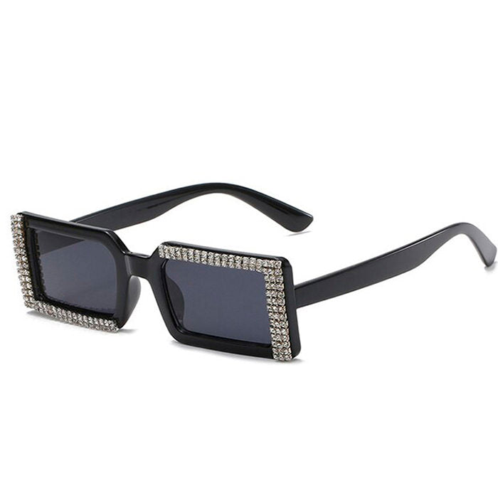 Gafas de sol rectangulares con diamantes de imitación