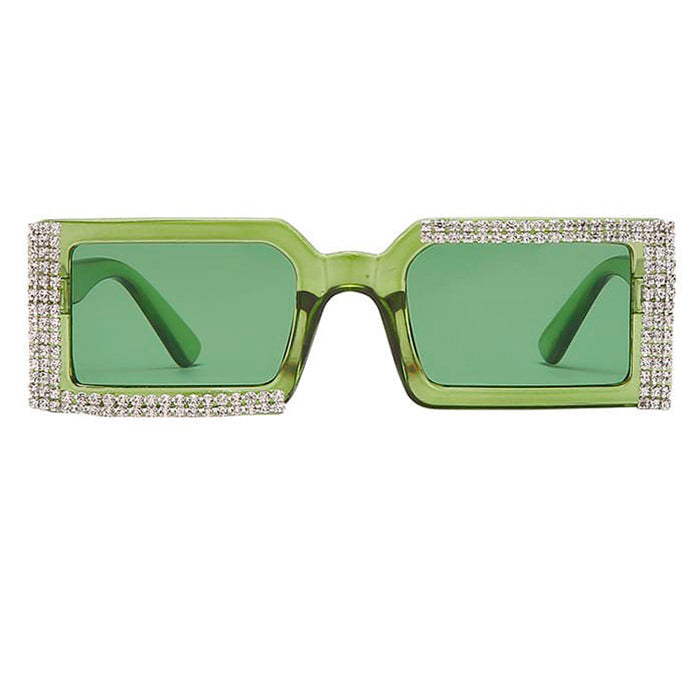 Gafas de sol rectangulares con diamantes de imitación